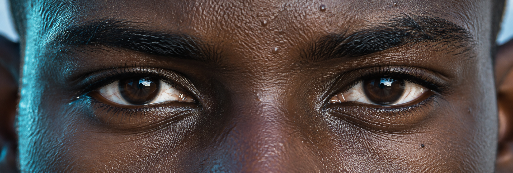 Editorial eye macro with natural skin texture